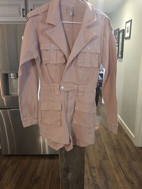 American Bazi Pink Utility Jumpsuit